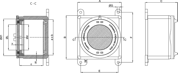 Габаритные размеры взрывозащищенных коробок типа ЩОРВА…-О с окном (взрывонепроницаемых оболочек)