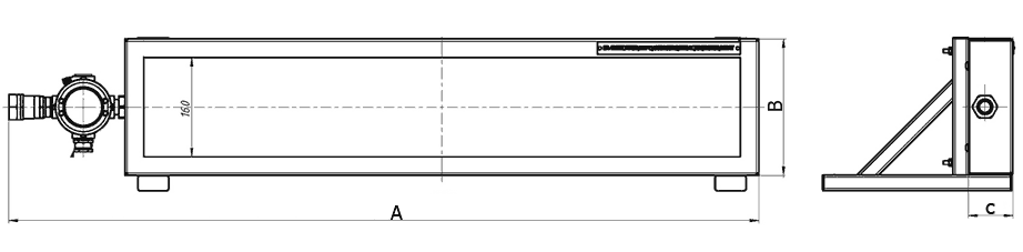Габаритные размеры взрывозащищенного табло ПГС-БС