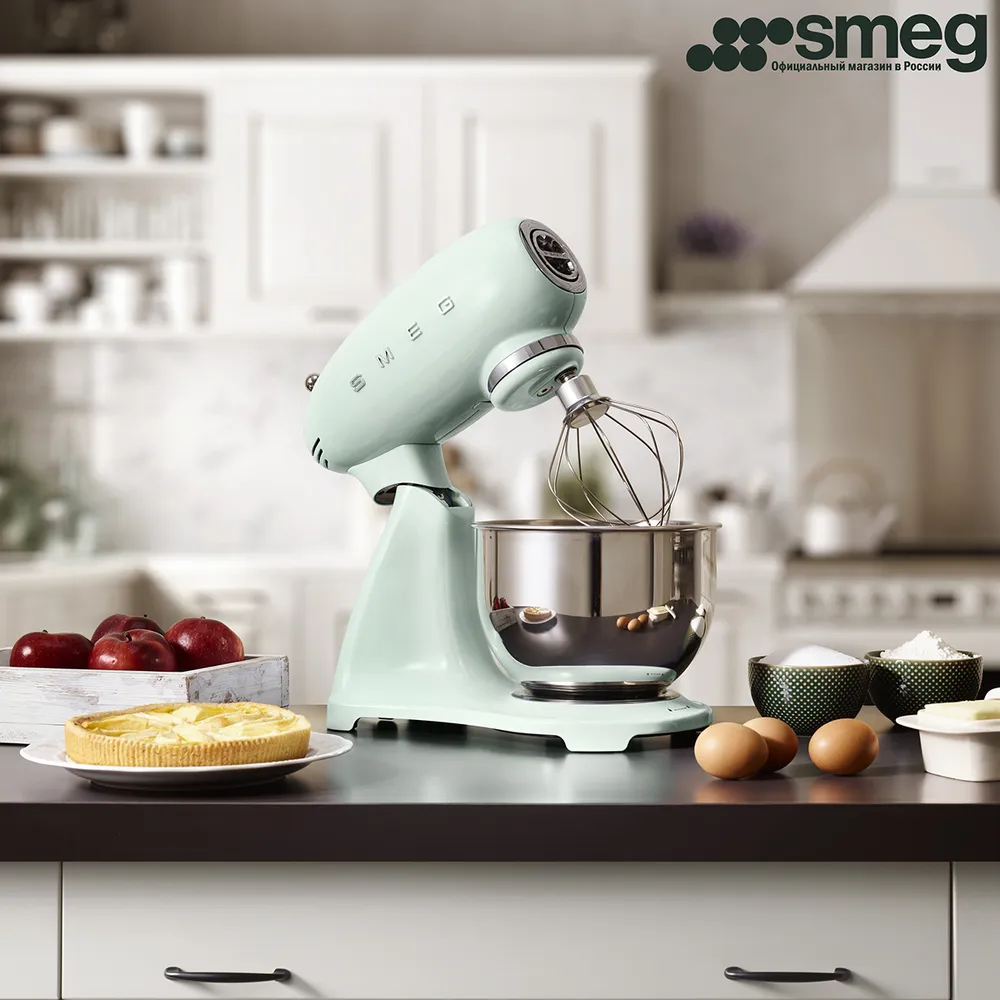 Планетарный миксер Smeg SMF03PGEU, пастельный зеленый. #3