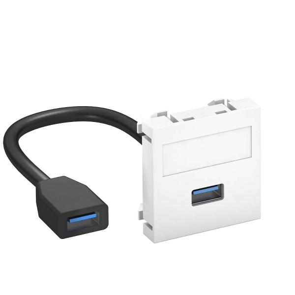 Розетка мультимедийная USB 3.0 A-A, 1 модуль Modul45