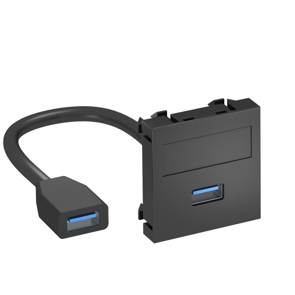 Розетка мультимедийная USB 3.0 A-A, 1 модуль