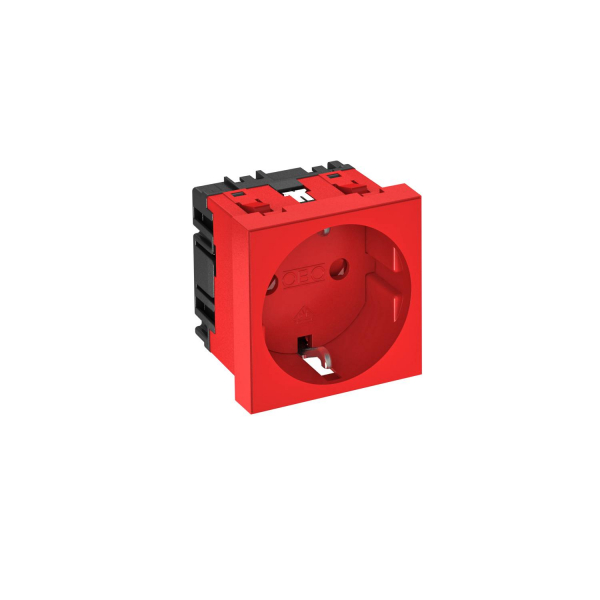 Розетка силовая 0° одинарная 2К+З, 1 модуль Modul45