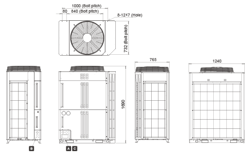 Открытый Размеры: 1690 (H) × 930 (W) × 765 (D) мм