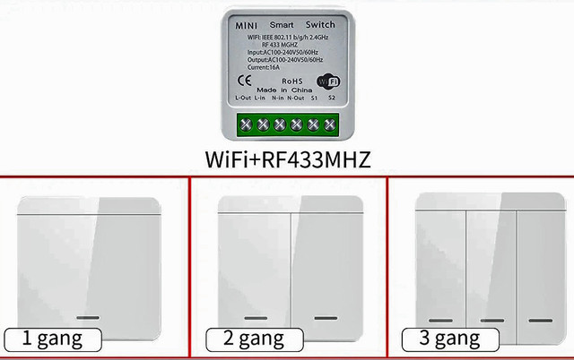 Wi-Fi и RF433 выключатель