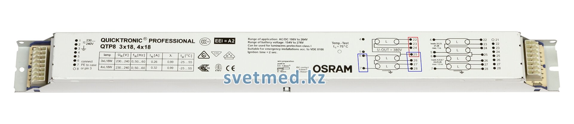 Osram Quicktronic professional QTP8 1x18, 2x18, 3x18, 4x18