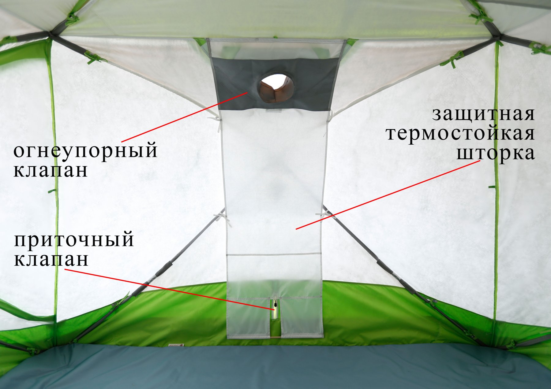 Клапан огнеупорныи  для палаток серии ЛОТОС Куб (кремнезем 1000°С)