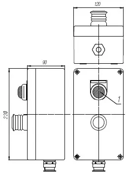 Пост кнопочный взрывобезопасный. Габарит 220х120х90